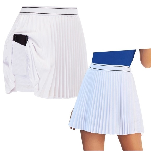 Jack Smith Pleated Mini Skirt/Skort Women’s Large White NWT Tenniscore - Picture 9 of 13